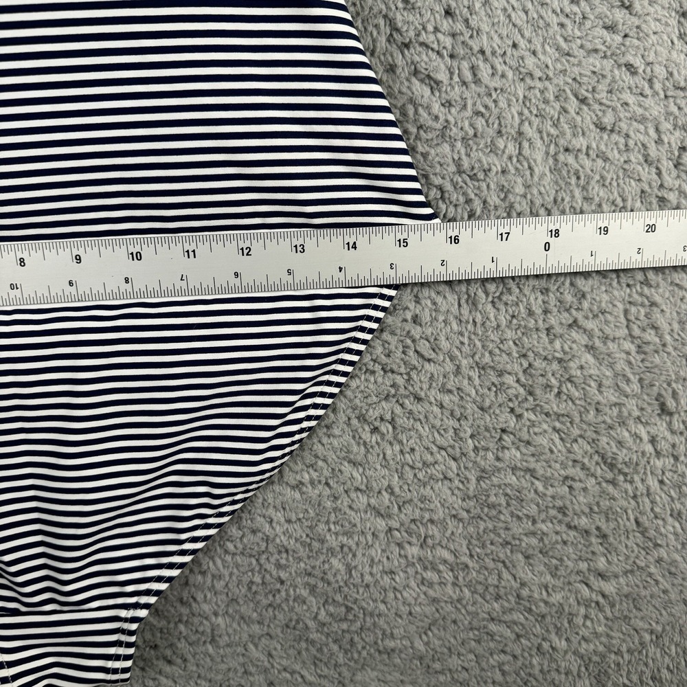 Nip Tuck Twist Front Swimsuit One Piece 8 Navy Blue White Stripes Multi Fit cup‎ - Picture 10 of 16